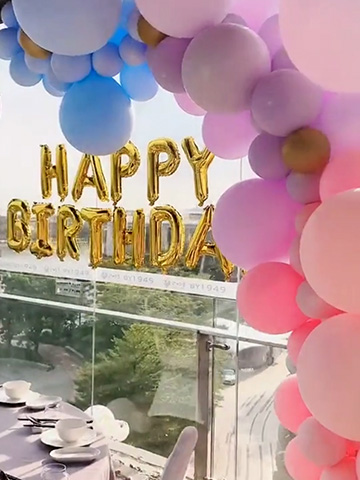 🍧金色生日字母马卡龙气球🎁生日会布置